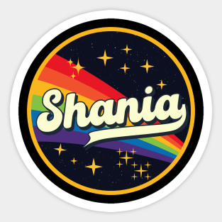 Shania // Rainbow In Space Vintage Style Sticker